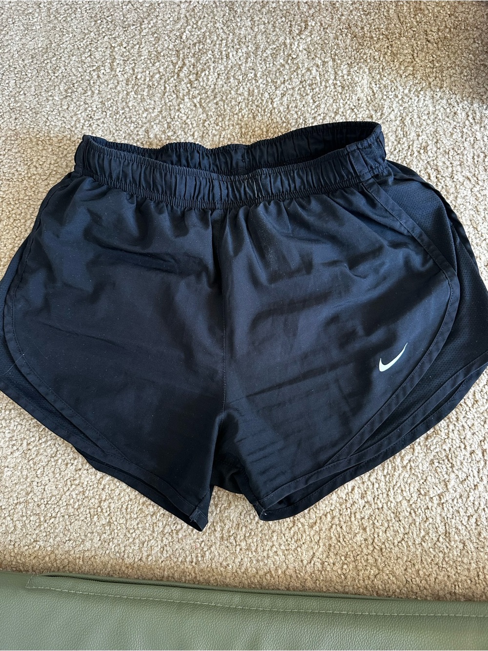 Nike Women's Black Athletic Running Shorts with Reflective Swoosh